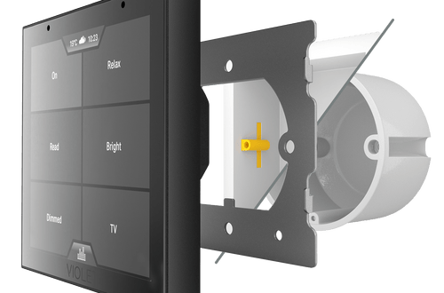 Rithum SmartSwitch Lite render exploded side with scenes screen and both euro and UK back box